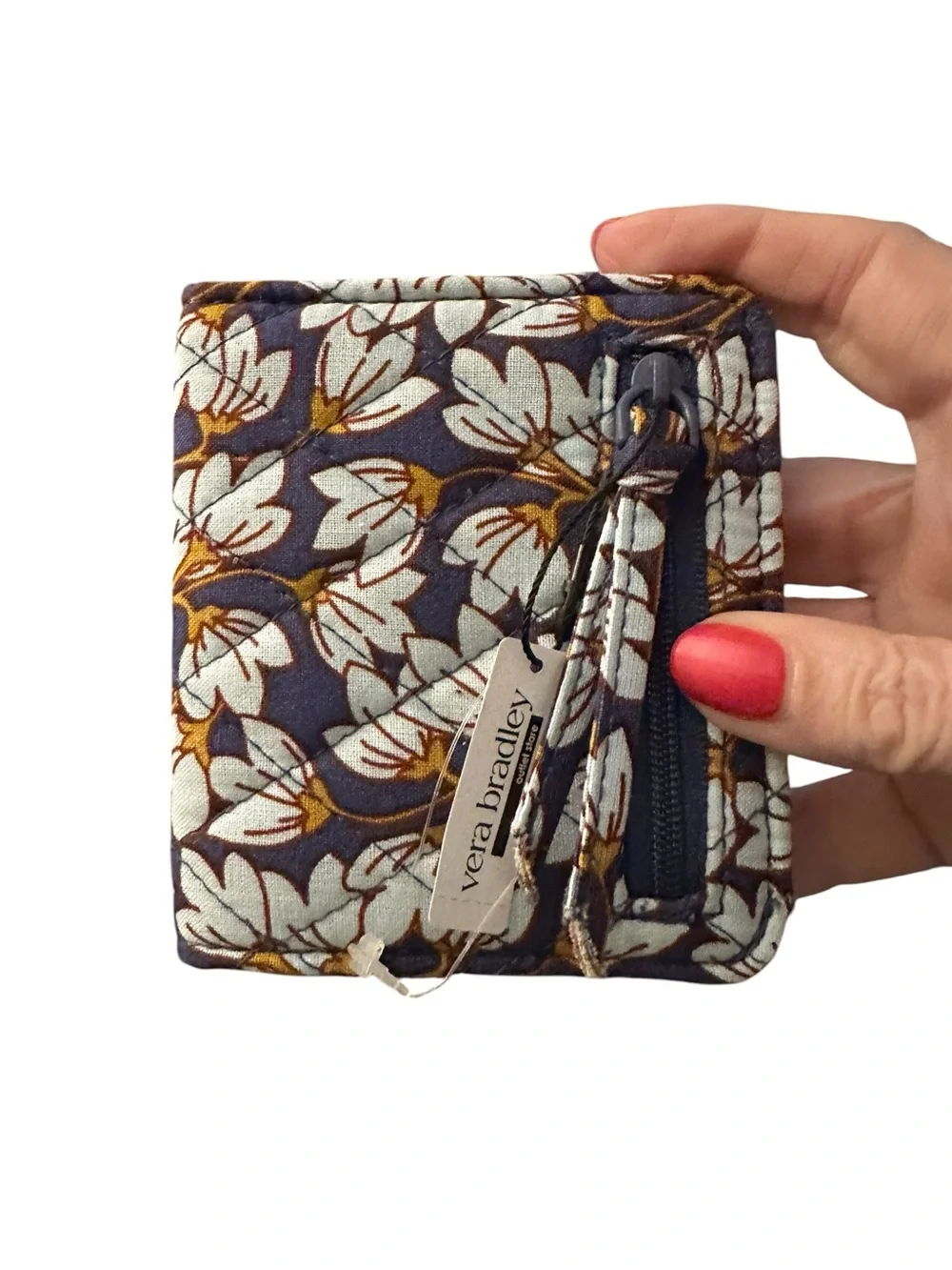 Vera Bradley Essential Small Wallet Pawpaw Flower Quilted Cotton NWT